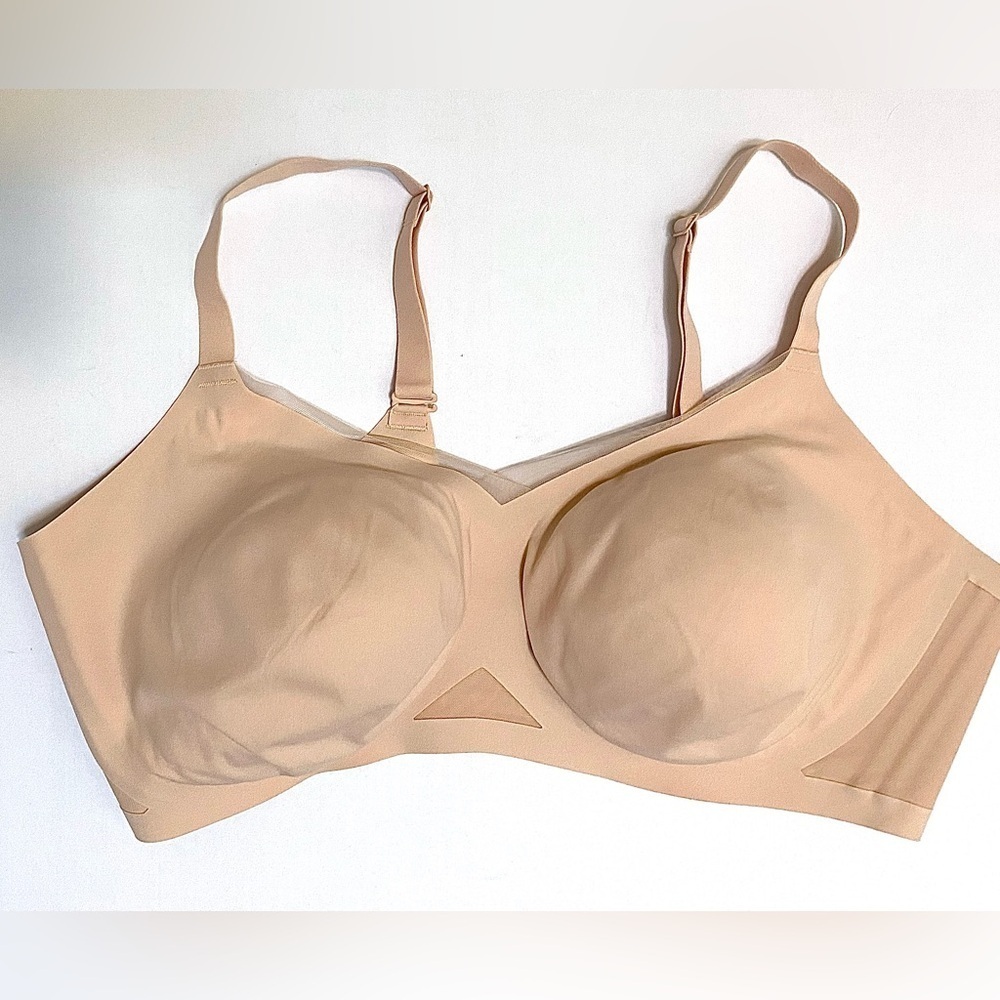 Honeylove Crossover Bra white/nude 44 E/F (DD /DDD) NWOT